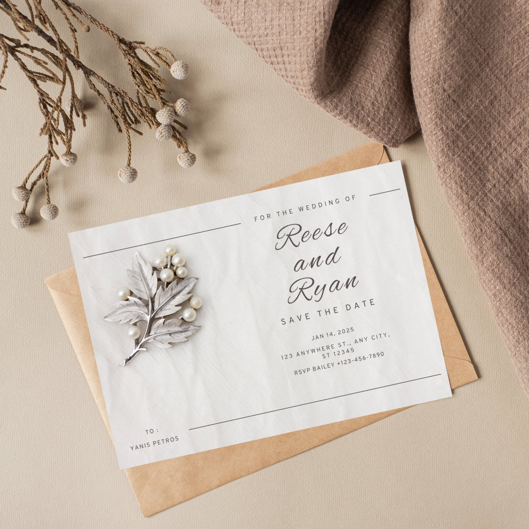 Vintage Birthday & Wedding Digital Postcard (Editable)