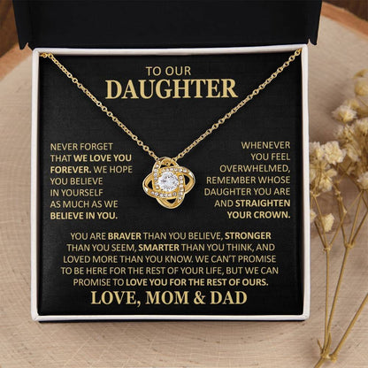 Beautiful Gift for Daughter From Mom and Dad "Never Forget That We Love You" Necklace